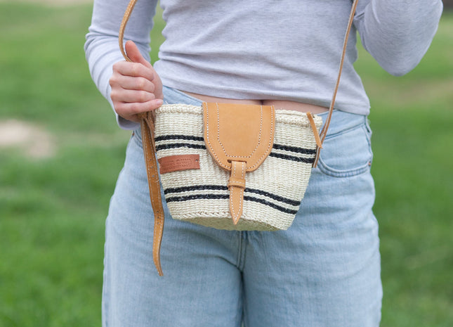 Peace Micro Handmade Sisal Crossbody Bag