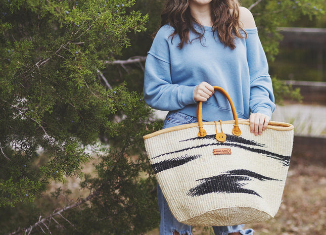 Balance Peace Handmade Sisal Straw Basket Tote Bag