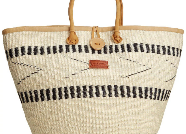 Balance Point Handwoven Straw Sisal Basket Tote Bag