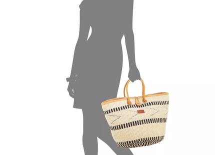 Balance Point Handwoven Straw Sisal Basket Tote Bag