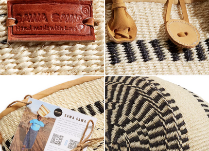 Balance Point Handwoven Straw Sisal Basket Tote Bag