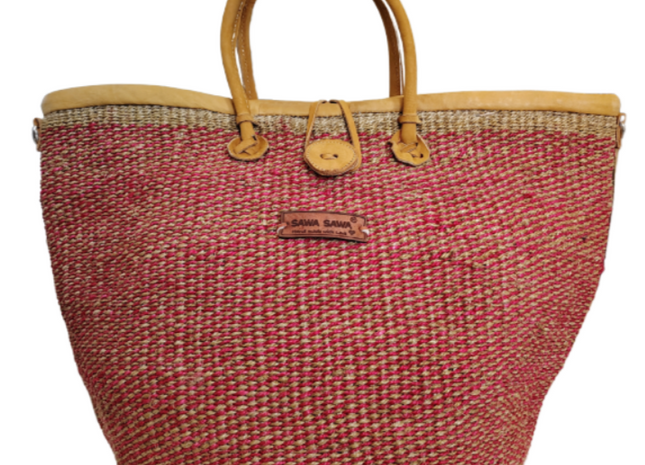 Brave Life Heart Handmade Sisal Straw Basket Tote