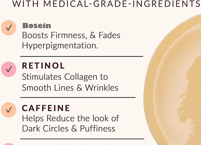 Anti-Aging Eye Cream Reduces Dark Circles Puffiness & Fine Lines Firming Hydrating Intensive Treatment with Bosein Tightens Bags