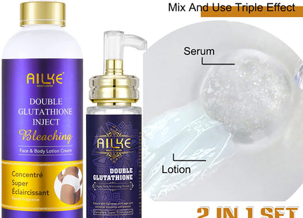 AILKE Glutathione 5-in-1 Women Skin Care Kit, With Body Lotion, Serum, Dark Spot Removal Cream, Body Cream, Brightening Soap