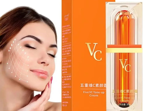 Vitamin C Face Cream Whitening Five VC Tone Up Cream Moisturizer Anti Aging Pimple Wrinkle Spots Remover Brightening Skin Care