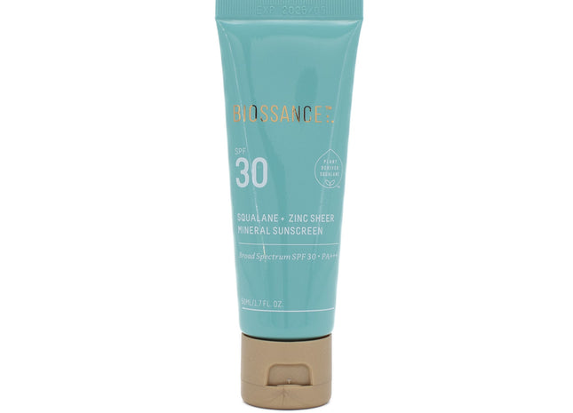 BIOSSANCE Squalane + Zinc Sheer Mineral Sunscreen SPF30 1.69oz - Small Amount Missing