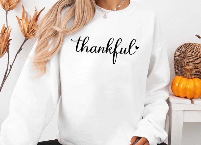 Thankful Sweatshirt for Women - Cozy Thanksgiving Gift Sweater