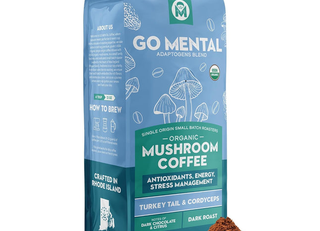 Turkey Tail & Cordyceps Mushroom Coffee Adaptogens Blend