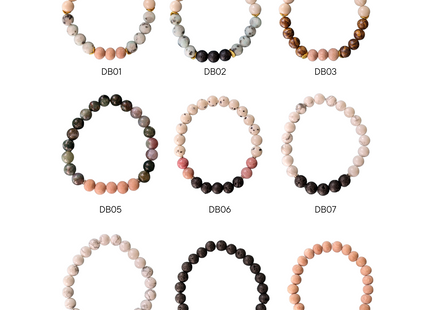 Gemstone Diffuser Bracelet - Oak Jasper + Riverstone + Rosewood