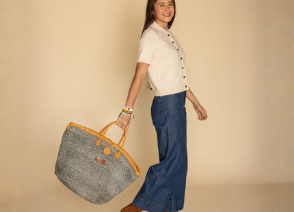 Ash Wisdom Handmade Sisal Straw Basket Tote Bag