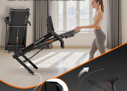 Foldable Treadmill with Incline, Folding Treadmill for Home Electric Treadmill Workout Running Machine, Handrail Controls Speed, Pulse Monitor,APP
