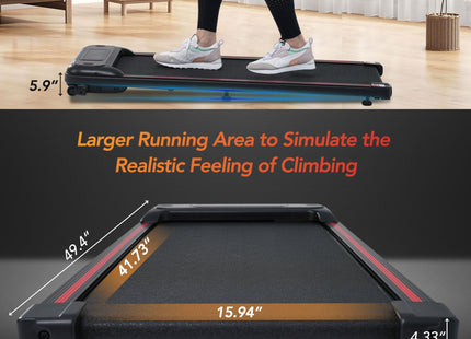 NEW Walking Pad Under Desk Treadmill for Home Office -2.5HP Walking Treadmill With Incline 0.5-4MPH 265LBS Capacity Treadmill for Walking Running - Wristband Remote