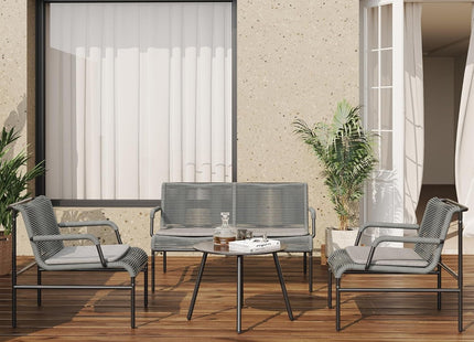 Stylish Four Piece Patio Furniture Set for Outdoor Comfort