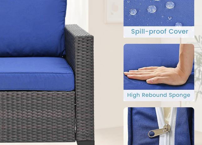 Outdoor Patio Furniture Set with Cushions and Storage