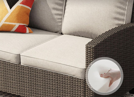 Eight Piece Outdoor Patio Furniture Set with Firepit