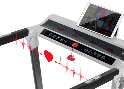 FITIME Portable Compact Treadmill with Electric Motorized 3.5HP, Bluetooth Speaker, White Metal, Medium Size