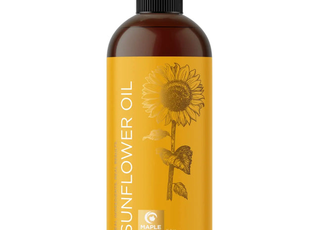 Sunflower Oil for Hair Skin and Nails - Aromatherapy Carrier Oil for Essential Oils Mixing and Hair Oil - Body Oil Cleanser for Face Anti Aging Skin Care and Moisturizing Body Oil for Dry Skin 16oz