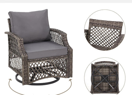 7 Piece Wicker Patio Furniture Set with Storage Coffee Table