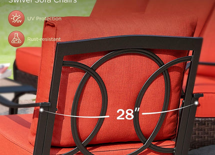 Patio Furniture Set with Fire Pit Table and Cushions