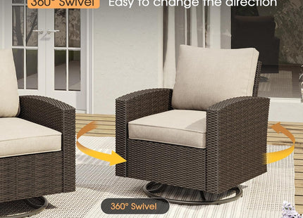 Eight Piece Outdoor Patio Furniture Set with Firepit