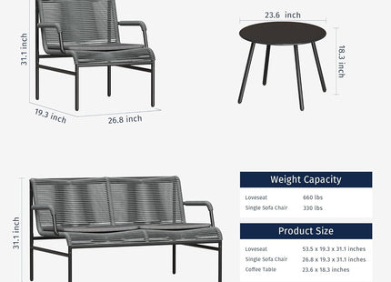 Stylish Four Piece Patio Furniture Set for Outdoor Comfort