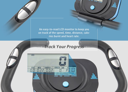 Exercise Bike,Workout Bikes for Home,Folding Stationary Bikes for Home with 16-Level Magnetic Resistance, 300LBS Capacity X-Bike Indoor Exercise Equipment with Heart Rate Sensor & LCD Monitor