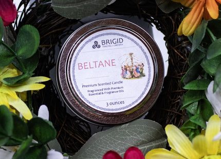 Beltane Soy Wax Candle - Rose, Jasmine, Clary Sage, and Frankincense