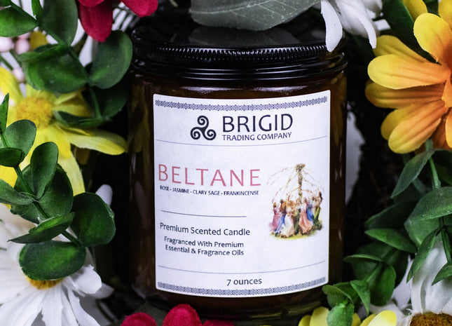 Beltane Soy Wax Candle - Rose, Jasmine, Clary Sage, and Frankincense