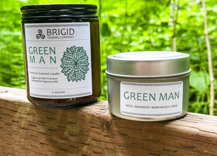 Green Man Soy Wax Candle - Moss, Rainwater, Old Growth Forests, and White Musk
