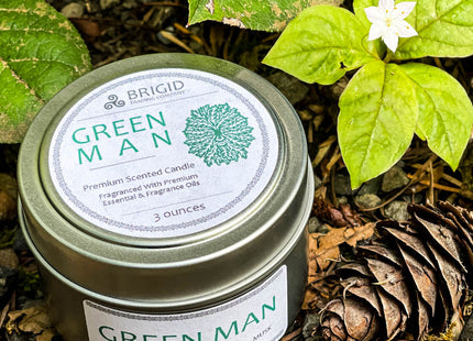 Green Man Soy Wax Candle - Moss, Rainwater, Old Growth Forests, and White Musk