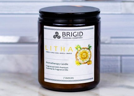 Litha Soy Wax Candle - Lemon, Sweet Orange, Myrtle, and Ylang Ylang