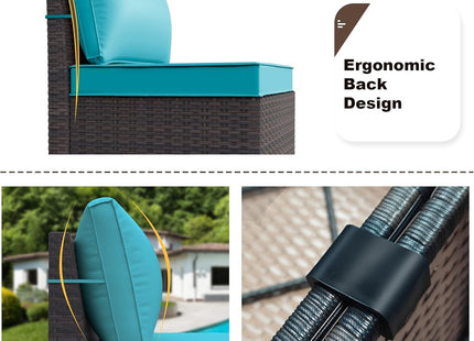 Rattan Patio Furniture Set With Fire Pit Table