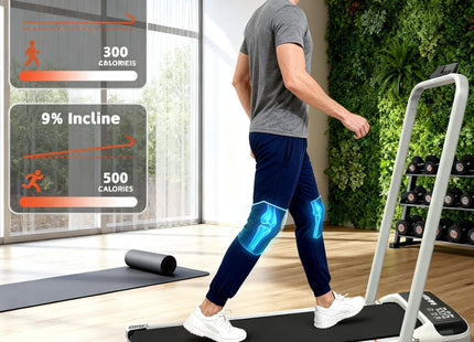 3 in 1 Under Desk Treadmill with Incline,Foldable Treadmills for Home, Walking Pad with Handle Bar for Walking and Jogging, with Remote Control & LED Display