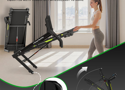 Foldable Treadmill with Incline, Folding Treadmill for Home Electric Treadmill Workout Running Machine, Handrail Controls Speed, Pulse Monitor,APP