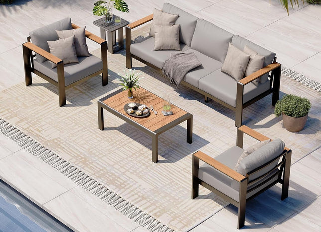 Aluminum Patio Furniture Set with Thick Cushions
