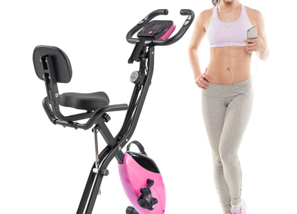 Exercise Bike,Workout Bikes for Home,Folding Stationary Bikes for Home with 16-Level Magnetic Resistance, 300LBS Capacity X-Bike Indoor Exercise Equipment with Heart Rate Sensor & LCD Monitor