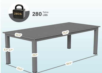 A single outdoor dining table that can be used in multiple scenarios
