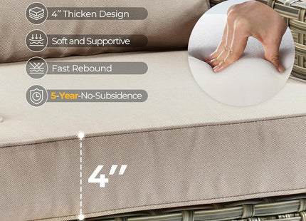 Outdoor Sectional Patio Furniture Set with Fire Pit