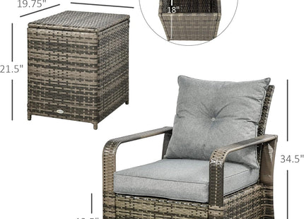 Three Piece Patio Furniture Set with Cushions and Table