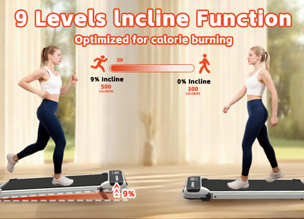 3 in 1 Under Desk Treadmill with Incline,Foldable Treadmills for Home, Walking Pad with Handle Bar for Walking and Jogging, with Remote Control & LED Display