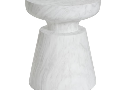 Outdoor Ponti Travertine Side Table,White
