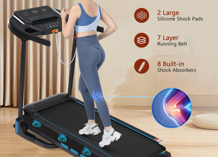 New Treadmills for Home, 3.5HP Hydraulic System Auto Foldable Treadmill with Incline,10MPH 350Lbs Weight Capacity Electric Treadmills with Heart Rate Sensors,Type C & USB Charge ,Bluetooth Speaker