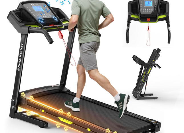 Foldable Treadmill with Incline, Folding Treadmill for Home Electric Treadmill Workout Running Machine, Handrail Controls Speed, Pulse Monitor,APP
