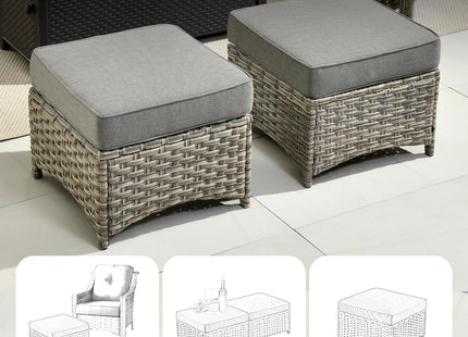 10 Piece Outdoor Patio Furniture Set with Fire Pit