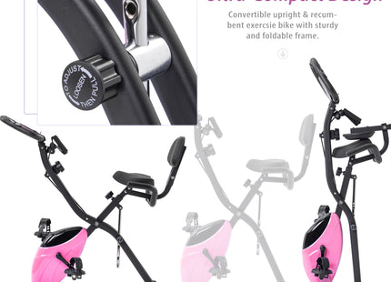 Exercise Bike,Workout Bikes for Home,Folding Stationary Bikes for Home with 16-Level Magnetic Resistance, 300LBS Capacity X-Bike Indoor Exercise Equipment with Heart Rate Sensor & LCD Monitor