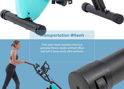 Exercise Bike,Workout Bikes for Home,Folding Stationary Bikes for Home with 16-Level Magnetic Resistance, 300LBS Capacity X-Bike Indoor Exercise Equipment with Heart Rate Sensor & LCD Monitor