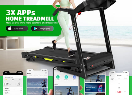 Foldable Treadmill with Incline, Folding Treadmill for Home Electric Treadmill Workout Running Machine, Handrail Controls Speed, Pulse Monitor,APP