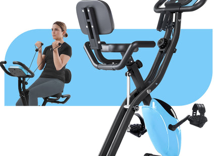 Exercise Bike,Workout Bikes for Home,Folding Stationary Bikes for Home with 16-Level Magnetic Resistance, 300LBS Capacity X-Bike Indoor Exercise Equipment with Heart Rate Sensor & LCD Monitor