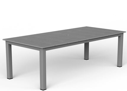 A single outdoor dining table that can be used in multiple scenarios