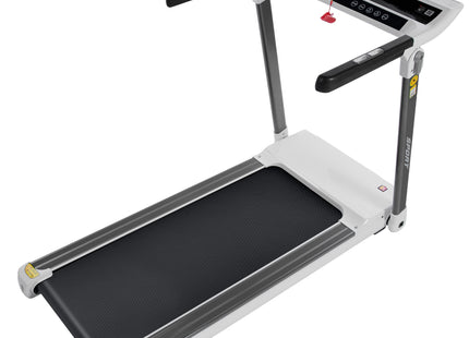 FITIME Portable Compact Treadmill with Electric Motorized 3.5HP, Bluetooth Speaker, White Metal, Medium Size